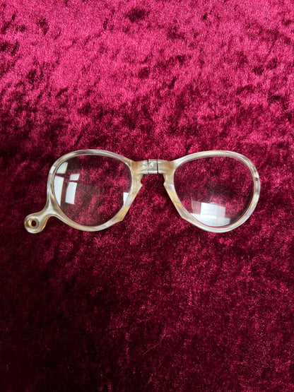Vintage Celluloid Folding Reading Glasses – Compact Pocket Spectacles with Case