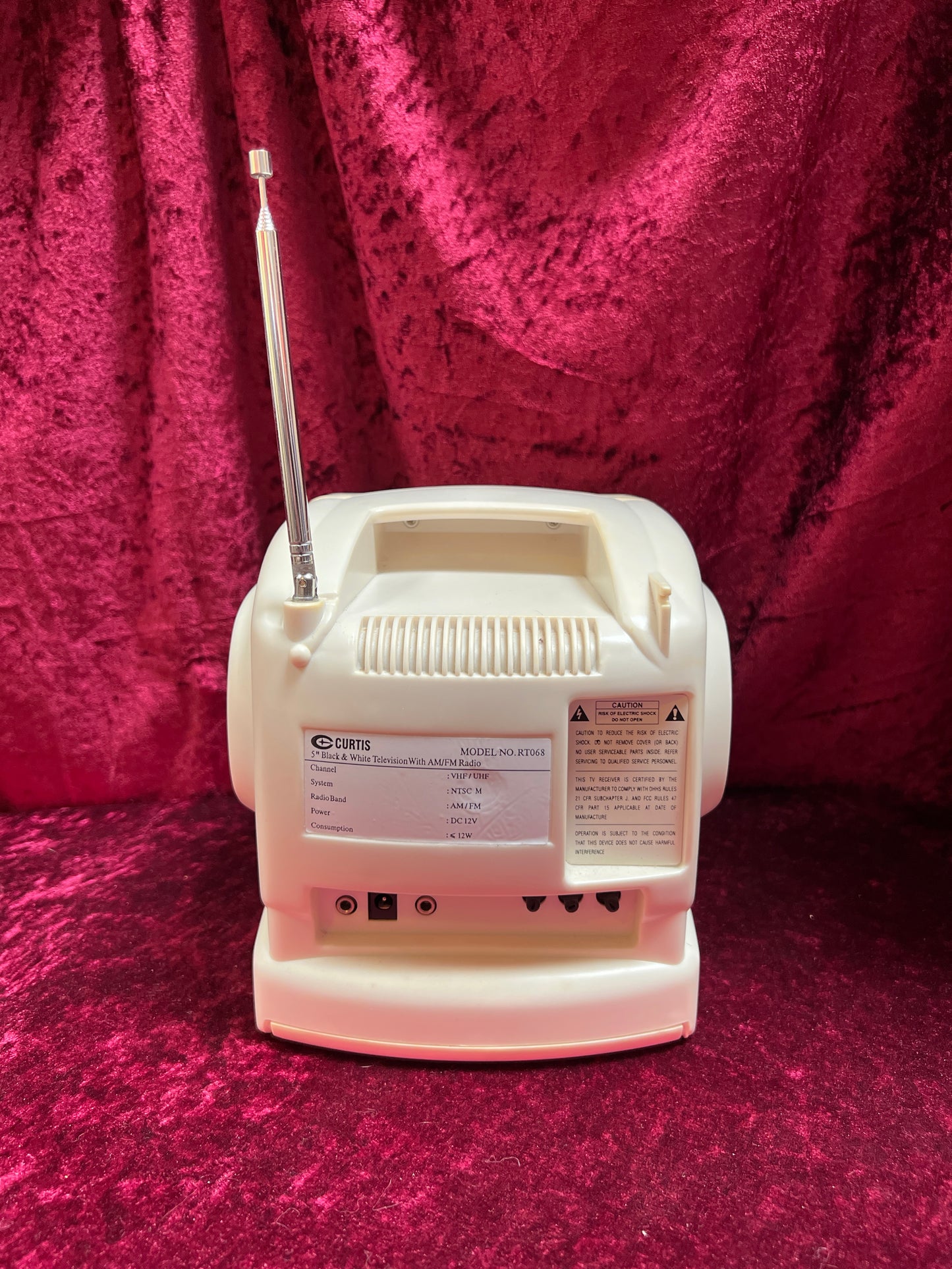 Vintage Electronics - Portable Black & White TV / Radio - 5" - Curtis