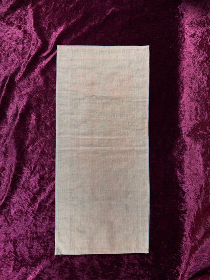 Antique Chinese Silk Sleeve Band – Forbidden Stitch Lotus Flowers - Embroidered Textile Robe Panel