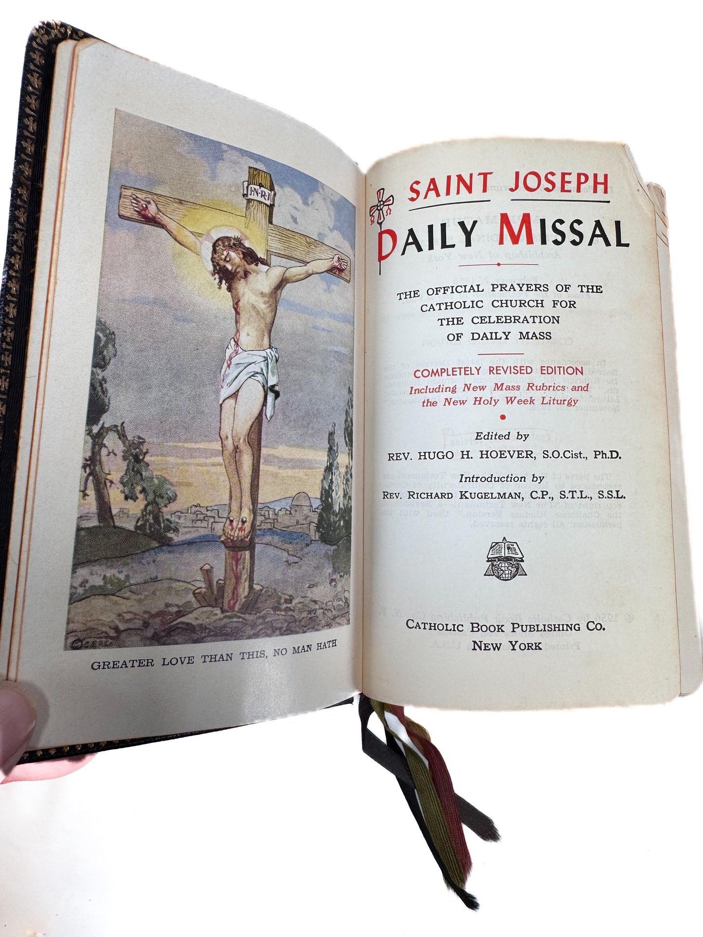 Vintage Bible - Saint Joseph Daily Missal - 1956 Revised Edition - Leatherette Cover, Ribbon Markers