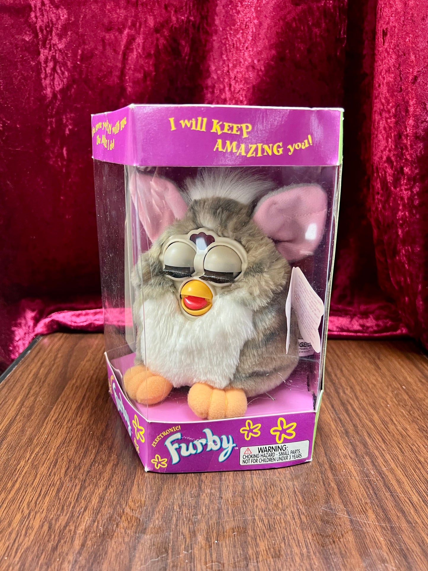 Vintage Collectibles - Furby - Grey and White Tiger Stripes - New In Box