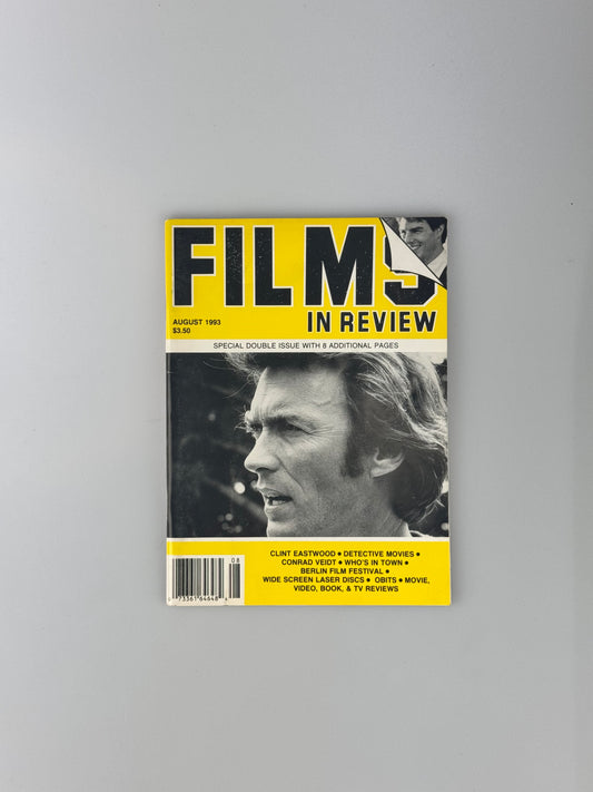 Films In Review Magazine - August 1993 - Clint Eastwood, Detective Movies, Conrad Veidt, Berlin Film Festival