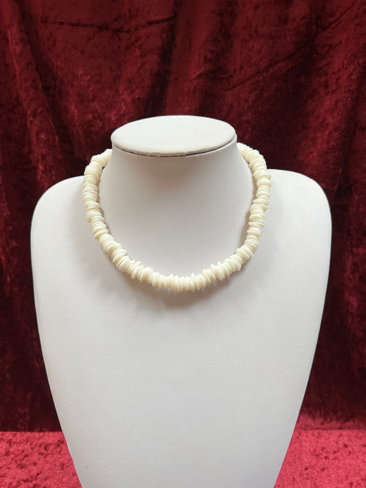 Vintage Jewelry - Choker Necklace - Simulated Puka Shell - 17.25” - He/She Hong Kong