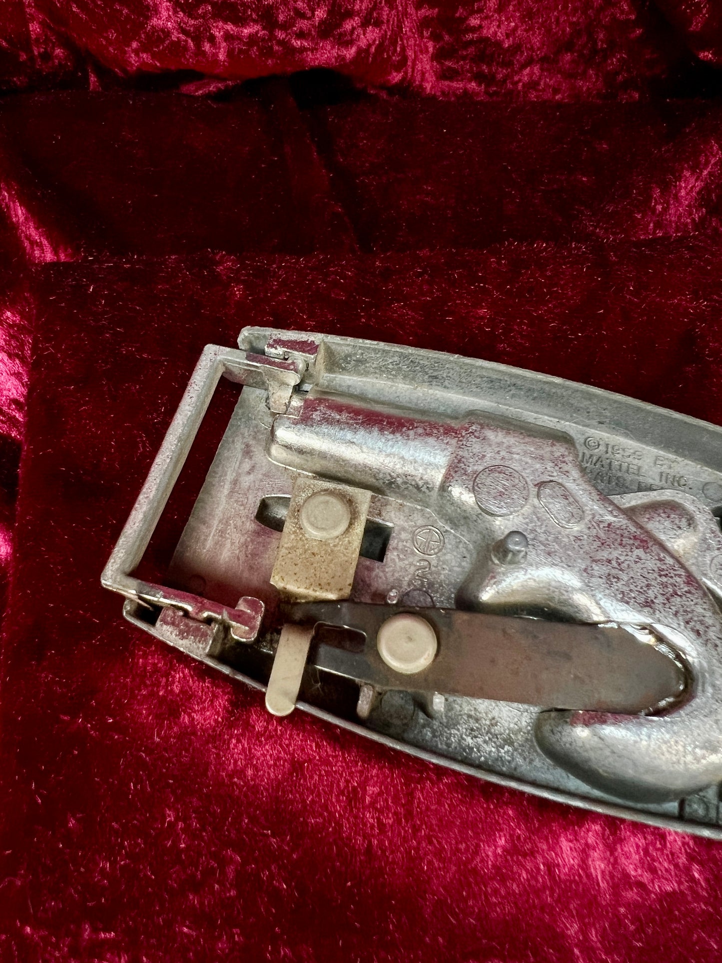 Vintage Metal Belt Buckle - Agent Zero Remington Derringer Cap Gun - 1959 Mattel