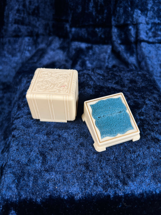 Antique Celluloid Ring Box – Art Deco Ivorine Footed Presentation Case