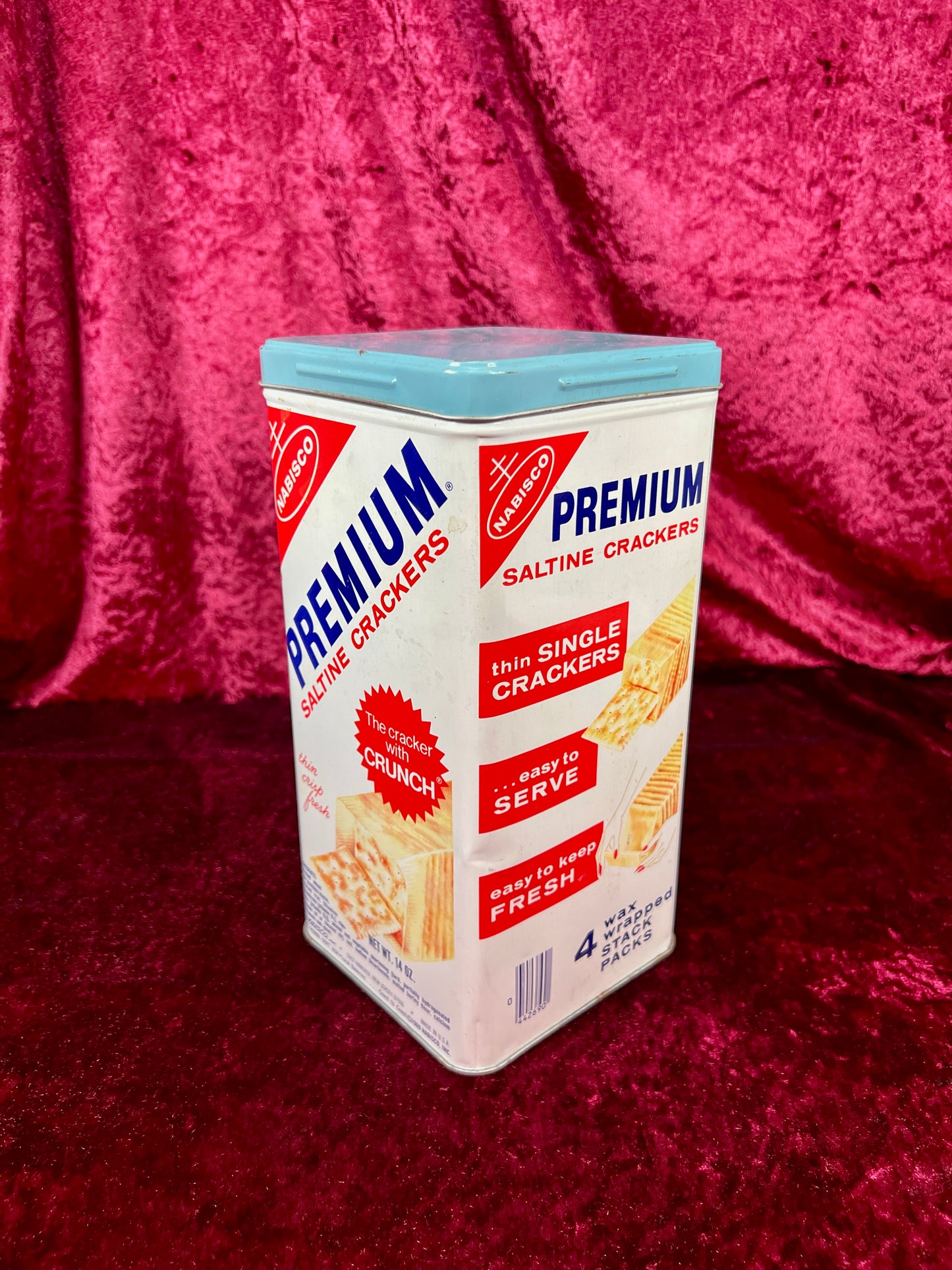 Vintage Kitchen Canister - Nabisco Premium Saltine Cracker Tin - 14 Oz