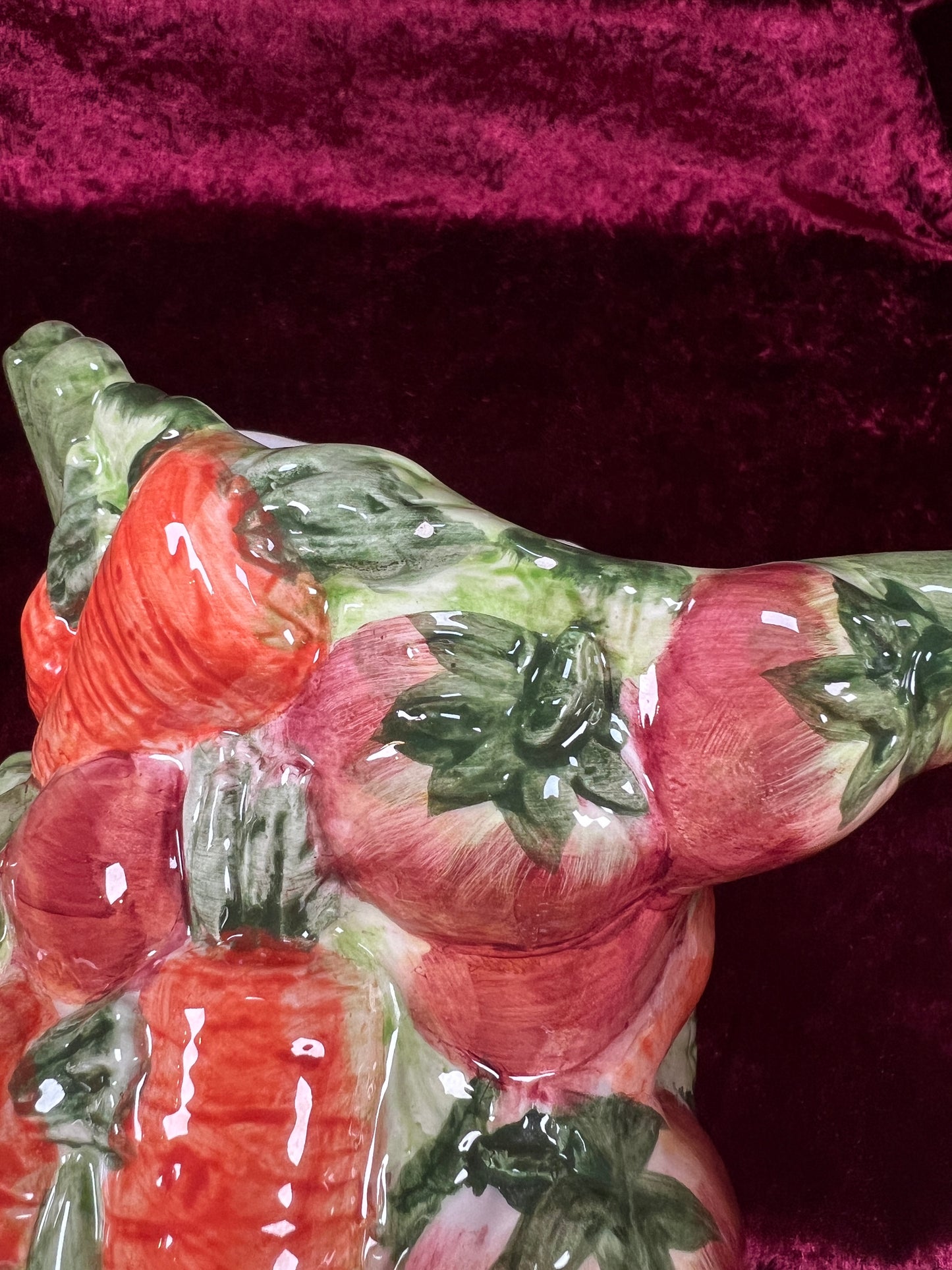 Vintage Ceramic Pitcher - Hand Painted 3D Vegetable Relief - World Bazaar Inc