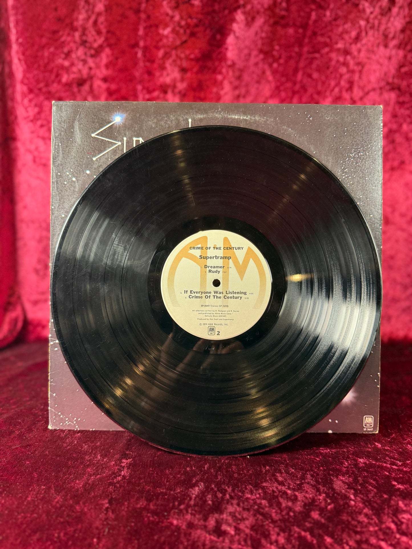 Vintage 12" Vinyl Record - Supertramp - Crime of the Century - A&M Records - 1974