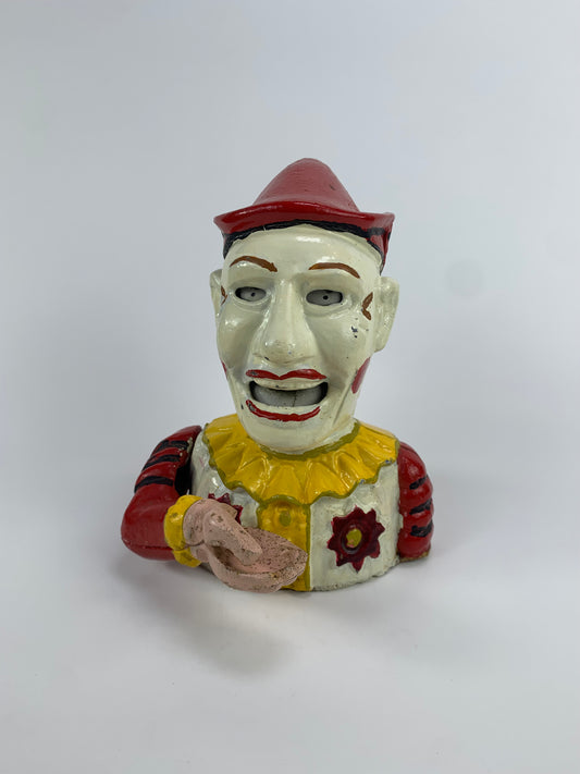 Vintage Cast Iron Mechanical Coin Bank - Humpty Dumpty Circus Clown