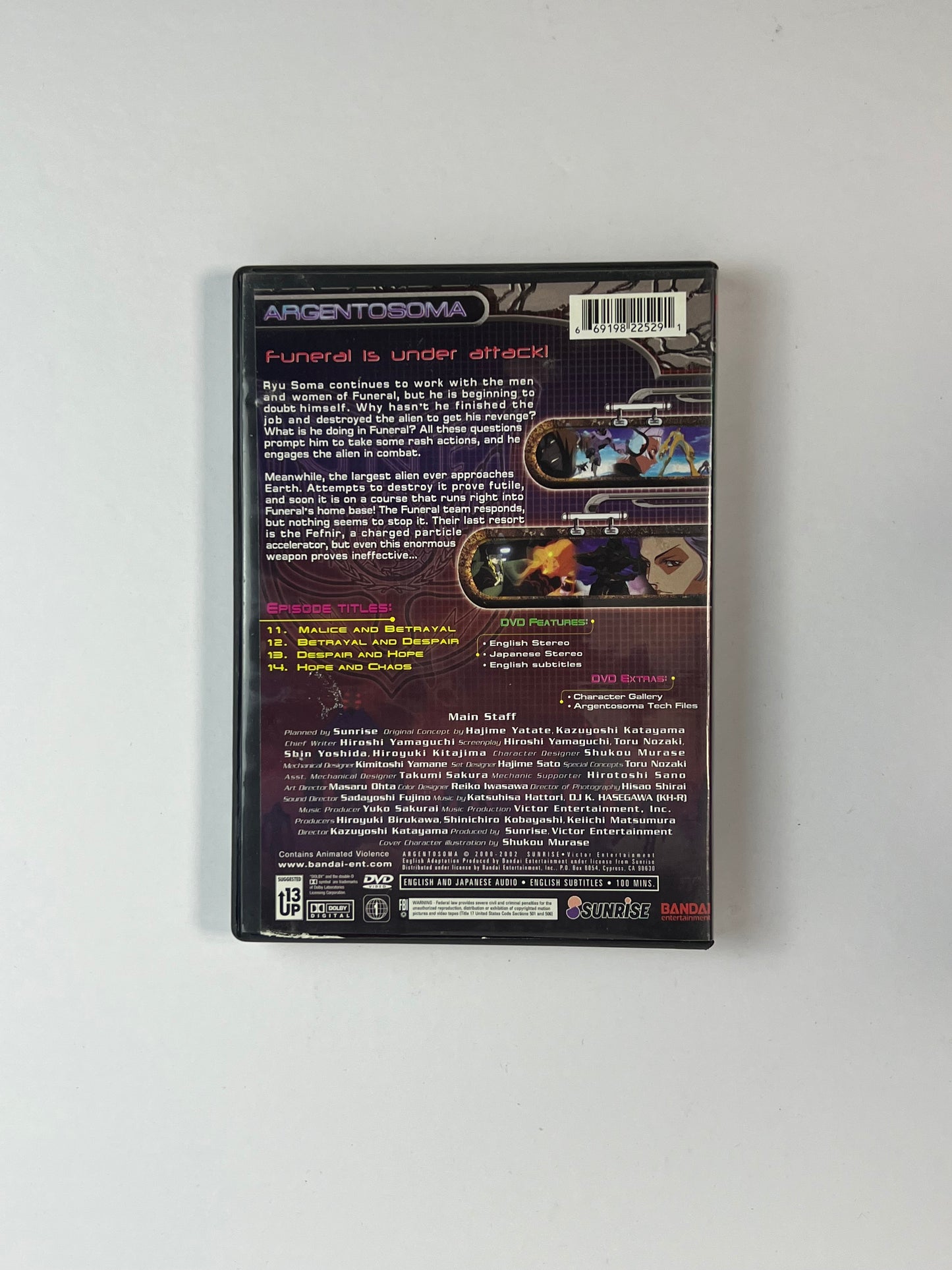 DVD - Argentosoma - Volume 3: No Tears - English / Japanese - Bandai Entertainment - 2000