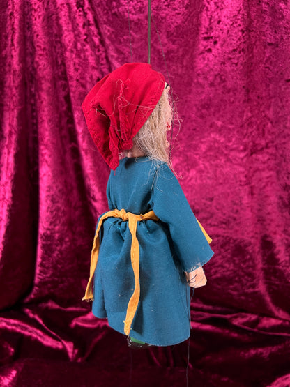 Vintage Marionette Puppet - Ugly Witch Character Folk Art