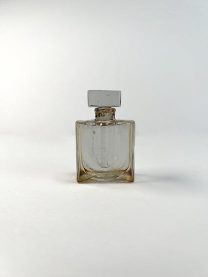 Vintage Miniature Glass Perfume Bottle - U-Shape - Stemmed Stopper