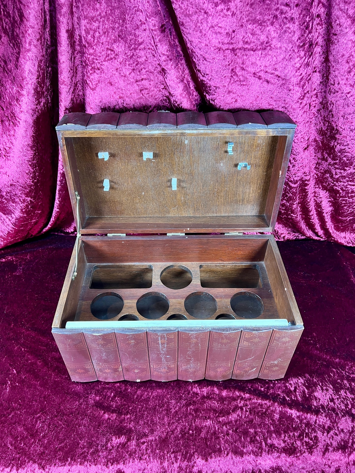 Vintage Barware - Mid Century Hidden Leather Bound Book Bar - World's Greatest Books - Japan