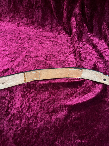 Vintage Nocona Leather Western Belt - Tooled Heart Cutout Silver Concho Belt USA Made - 34-37.75"