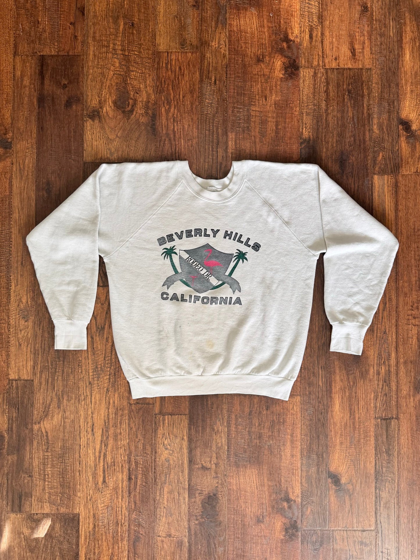 Vintage Sweatshirt 1990s Souvenir Beverly Hills Rodeo Drive Graphic Crewneck - Large