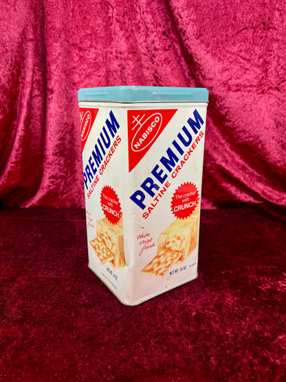 Vintage Kitchen Canister - Nabisco Premium Saltine Cracker Tin - 14 Oz