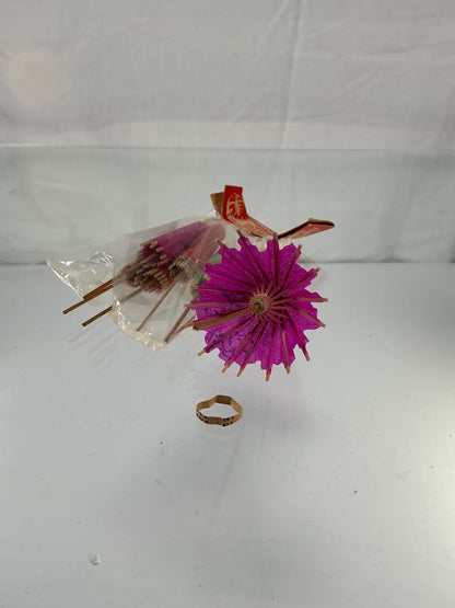 Vintage Tiki Decor - Cocktail Parasols - Paper and Wood - Japan