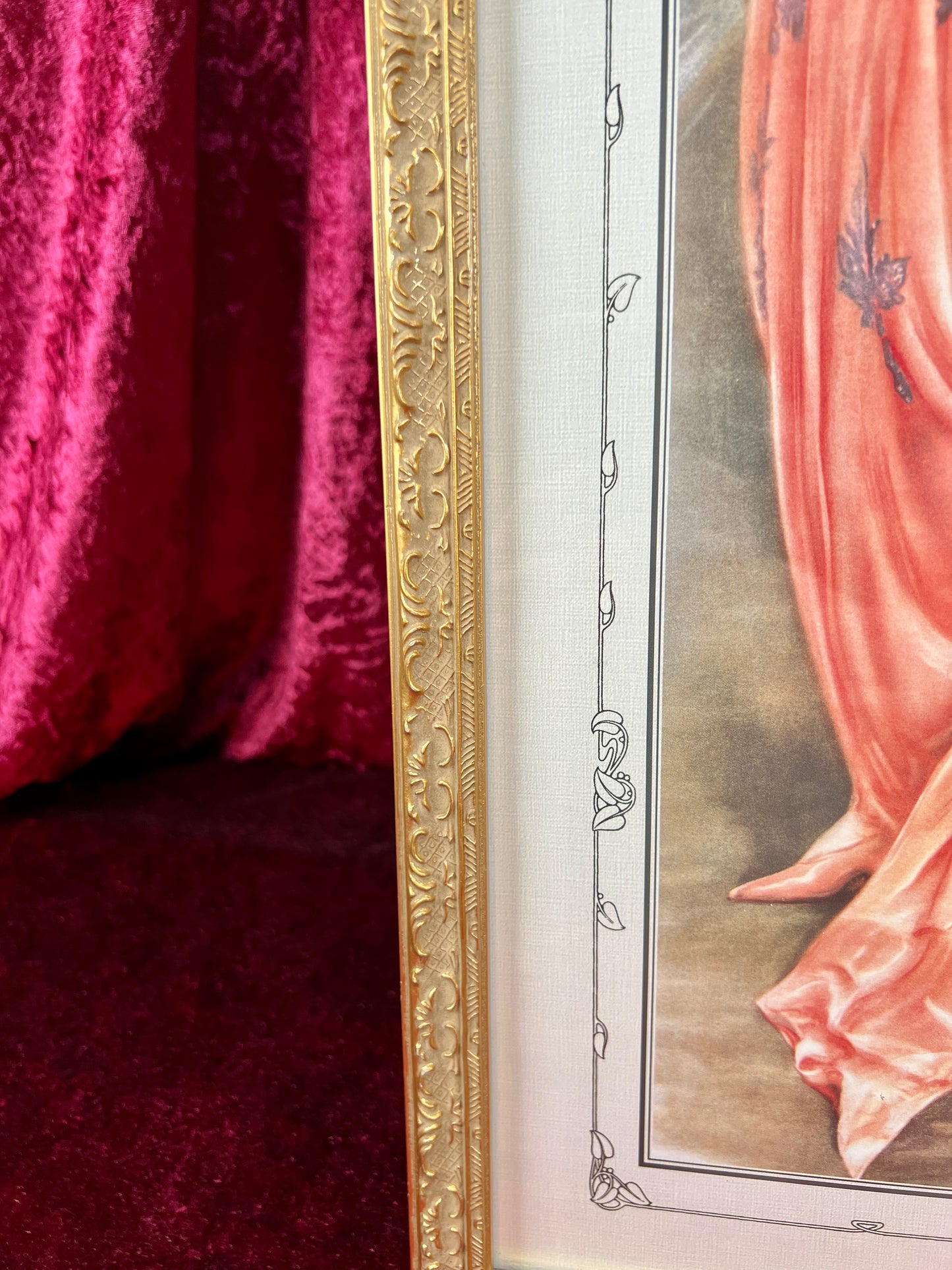 Vintage Long Framed Wall Art – Portrait of Amelia by Hamilton King