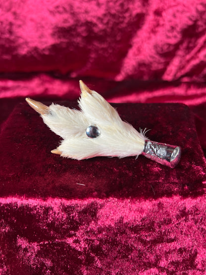 Vintage Jewelry - Taxidermy Brooch - Sterling Silver - Lucky Grouse Foot