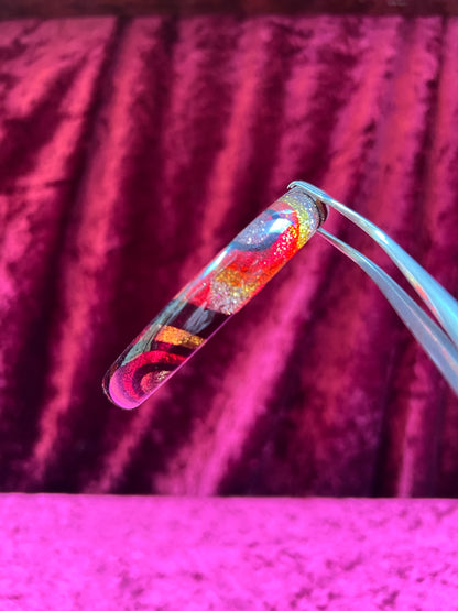 Vintage Jewelry - Bangle Bracelet Set - Y2K Silver Glitter Lucite - Polka Dot and Maroon Swirls