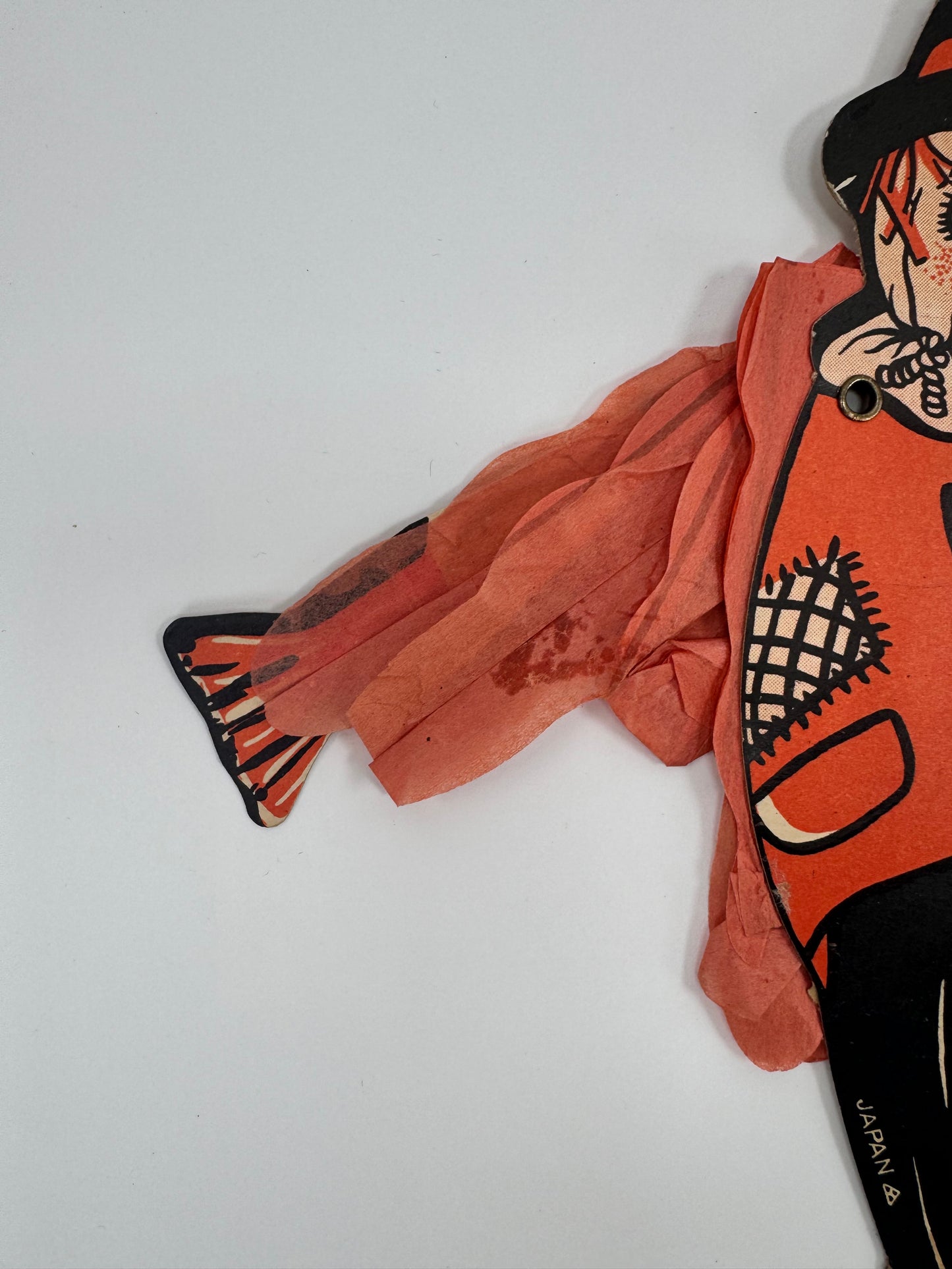 Vintage Paper Decoration | "Winged Scarecrow" w/ Crepe Paper Pop Up Wings | Made in Japan