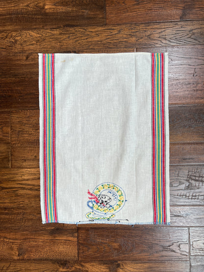 Vintage Linens - Embroidered Napkin Set - China, Silver, and Glasses