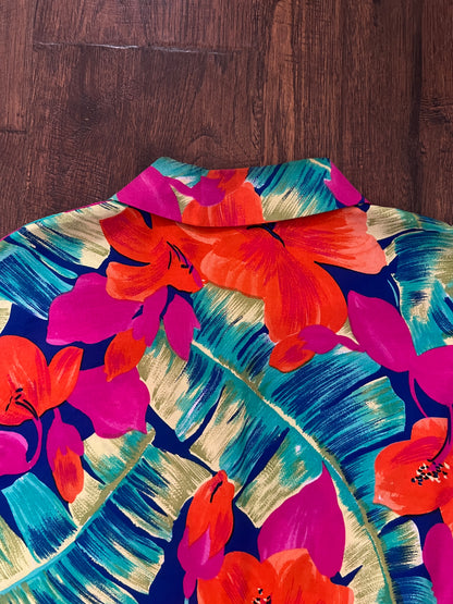 Vintage Norton McNaughton Tropical Two Piece Set - Bright Hawaiian Florals - Medium