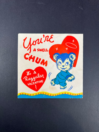 Vintage Ephemera - Valentine’s Day Card - You’re A Swell Chum