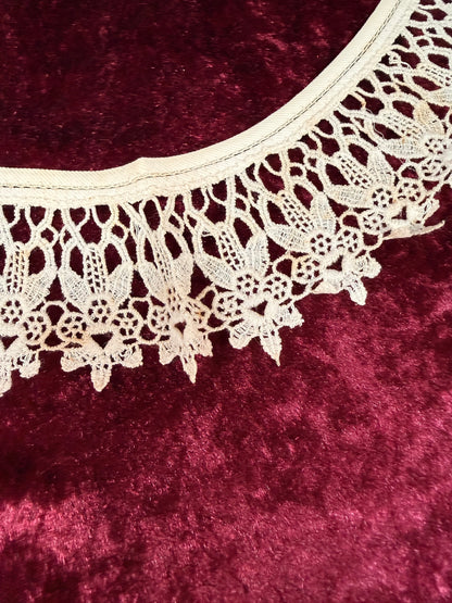 Vintage Lace Collar – Floral Openwork Peter Pan Style