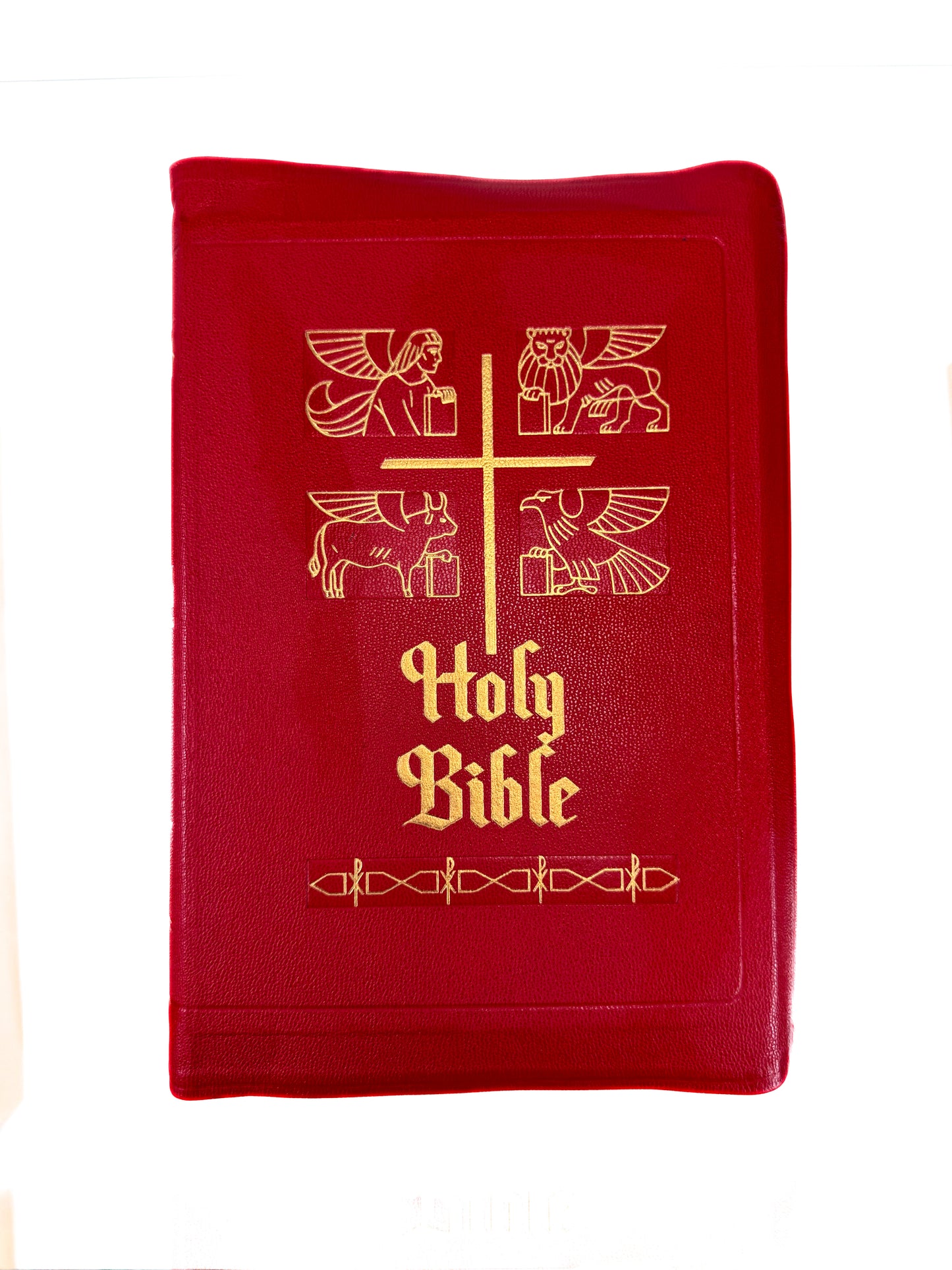 Vintage Bible - 1954 The Catholic Press Holy Bible - Red Leather Bound