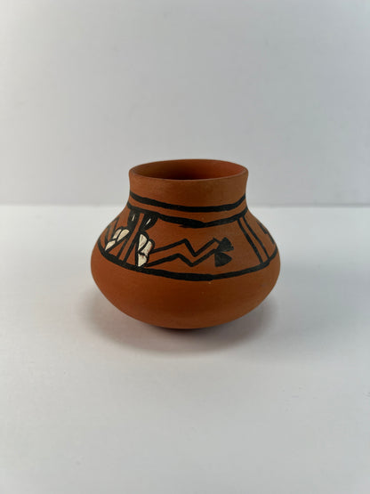 Vintage Native American Pottery - Miniature Terracotta Vase - Signed