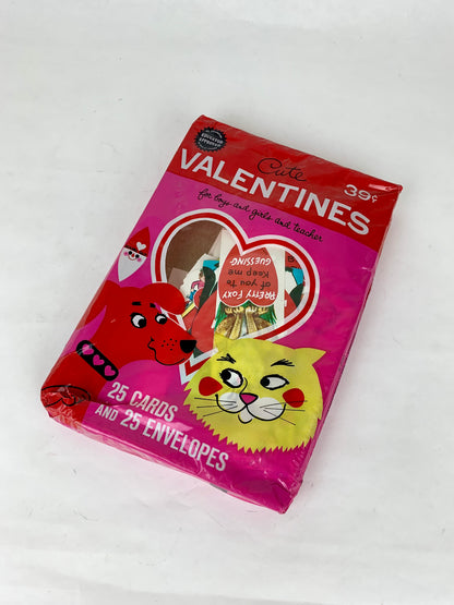 Vintage Deadstock 1969 Cute Valentines Cards and Envelopes