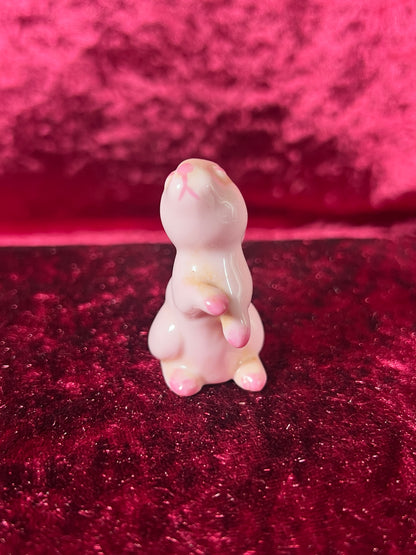 Vintage Figurine - Porcelain Miniature - Pink Bunny - Made In Germany