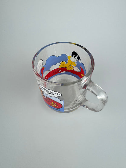 Vintage Garfield and Odie in Canoe McDonalds Clear Glass Mug