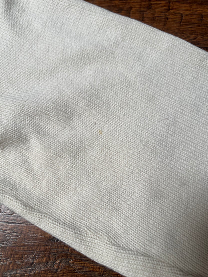 Vintage Clothing - Long Sleeve Knit Polo - Golf Scene - Cream - Isle Of Cotton - Medium