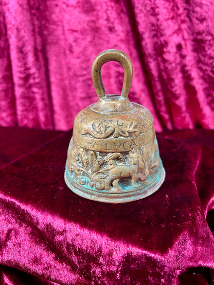 Vintage Religio - Antique Brass Sanctuary Bell - Raised Relief of The Twelve Apostles