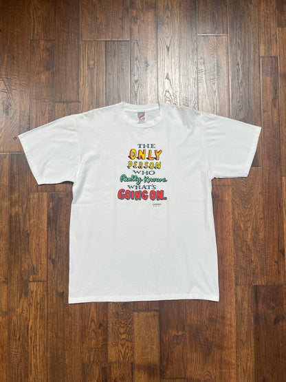 Vintage T-Shirt - Shoebox by Hallmark Co. - The Only Person Who Really Knows - Jerzees - Large