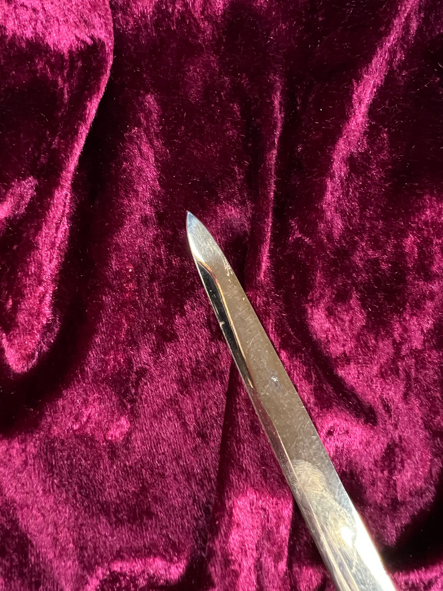 Vintage Brass Letter Opener - Art Deco Green Geometric Handle