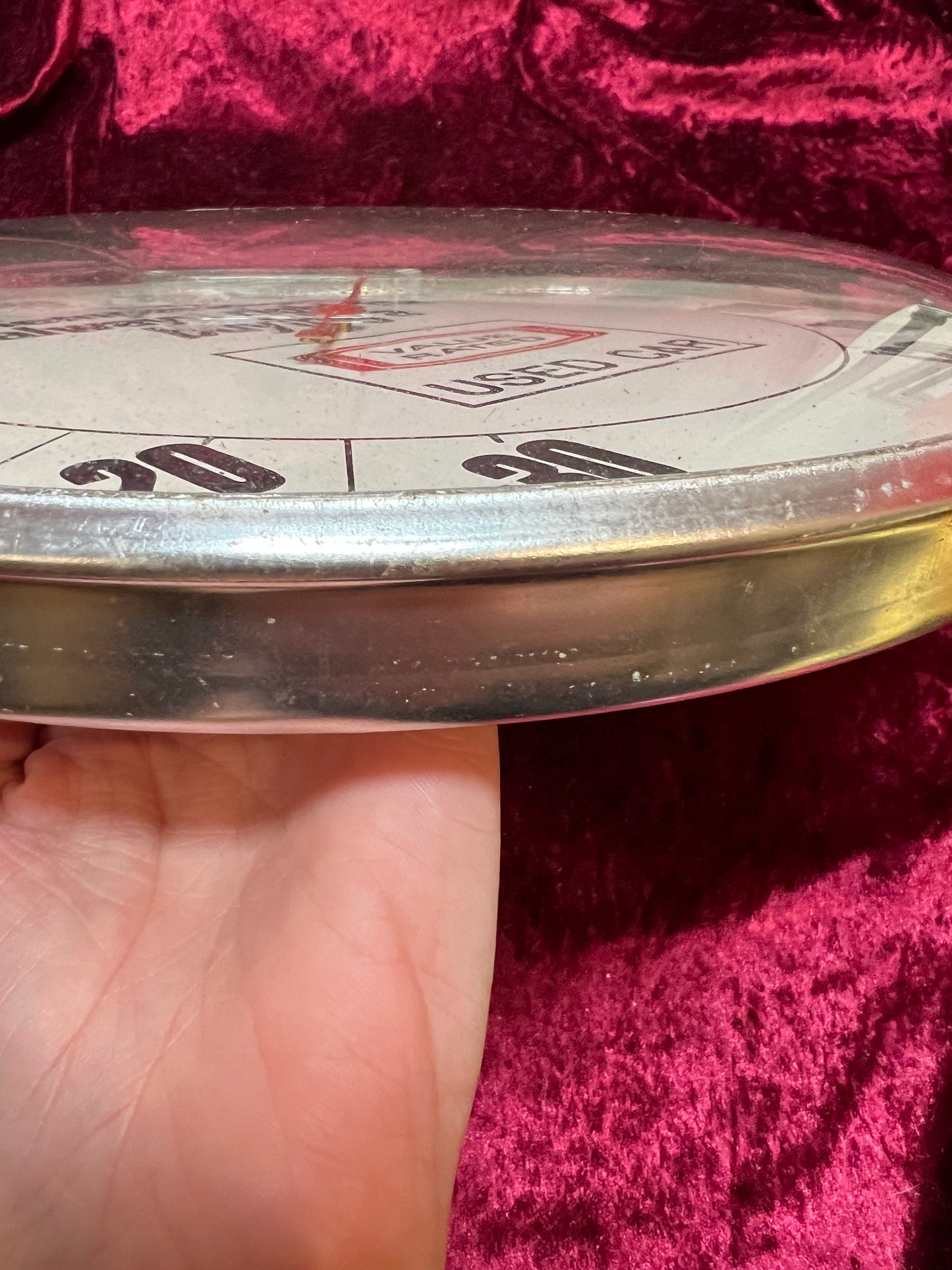 Vintage Metal Advertising Thermometer - Value Rated Used Car Novelty Sign