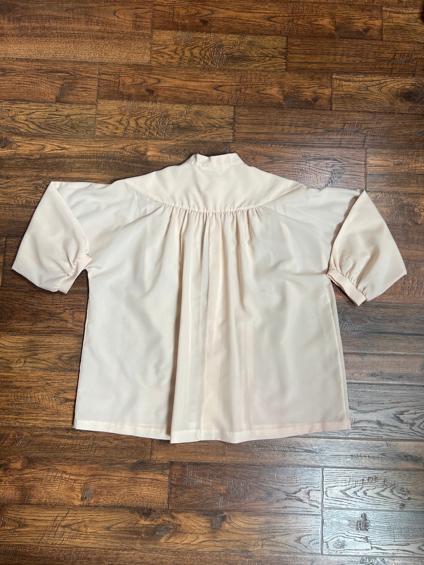 Vintage Clothing - Semi-Sheer Blouse - Pleated Front - Soft Pink - X-Large - Lady Arrow