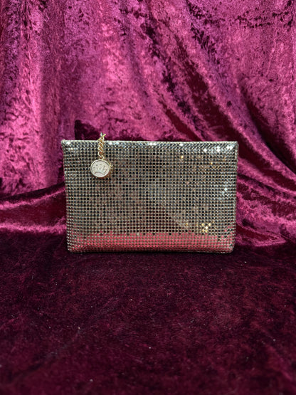 Vintage 1960s Metallic Gold Mesh Clutch / Evening Purse - Regale - Hong Kong