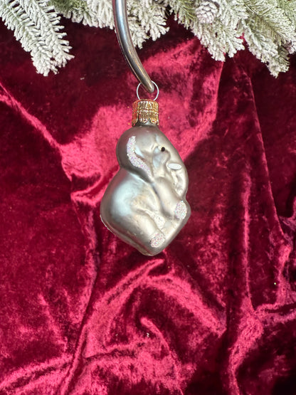 Vintage Christmas - Handblown Glass Ornament - Elephant - Czech Republic