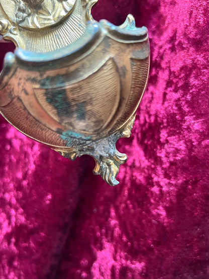 Vintage Religo - Holy Water Font - Jesus Christ in Thorned Crown - Brass