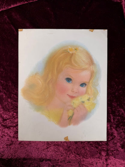 Vintage Ephemera - 1960s Print - American Beauty Flower Girl - Northern Paper Mill