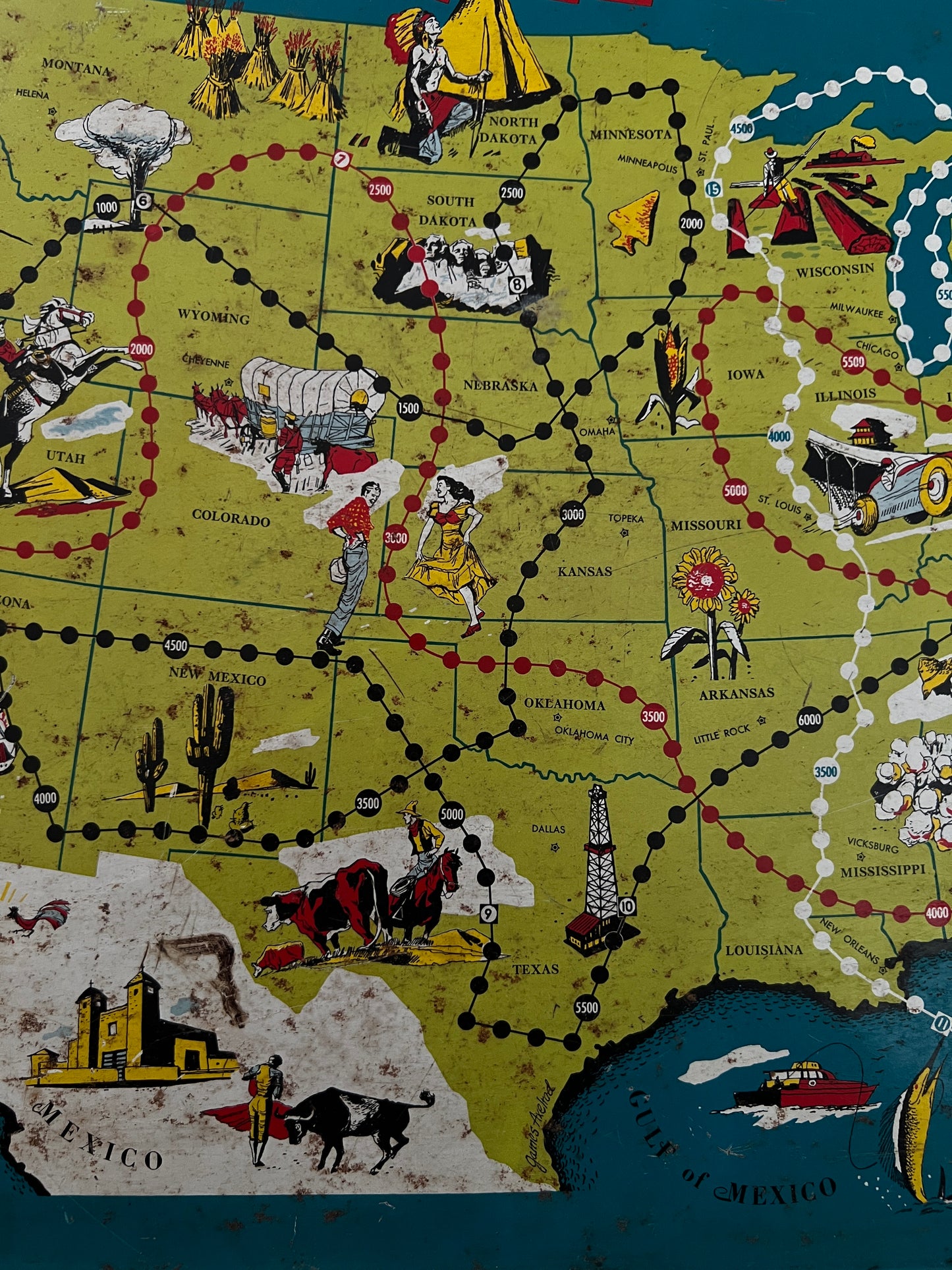 Vintage Metal TV Tray - Replogle Play-Tray USA Map Game