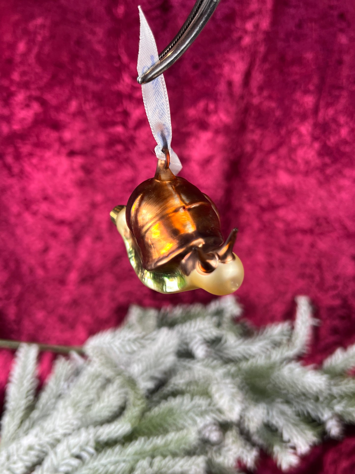 Vintage Christmas - Handblown Glass Ornament - Snail - Lauscha - Made In Germany