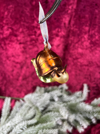 Vintage Christmas - Handblown Glass Ornament - Snail - Lauscha - Made In Germany