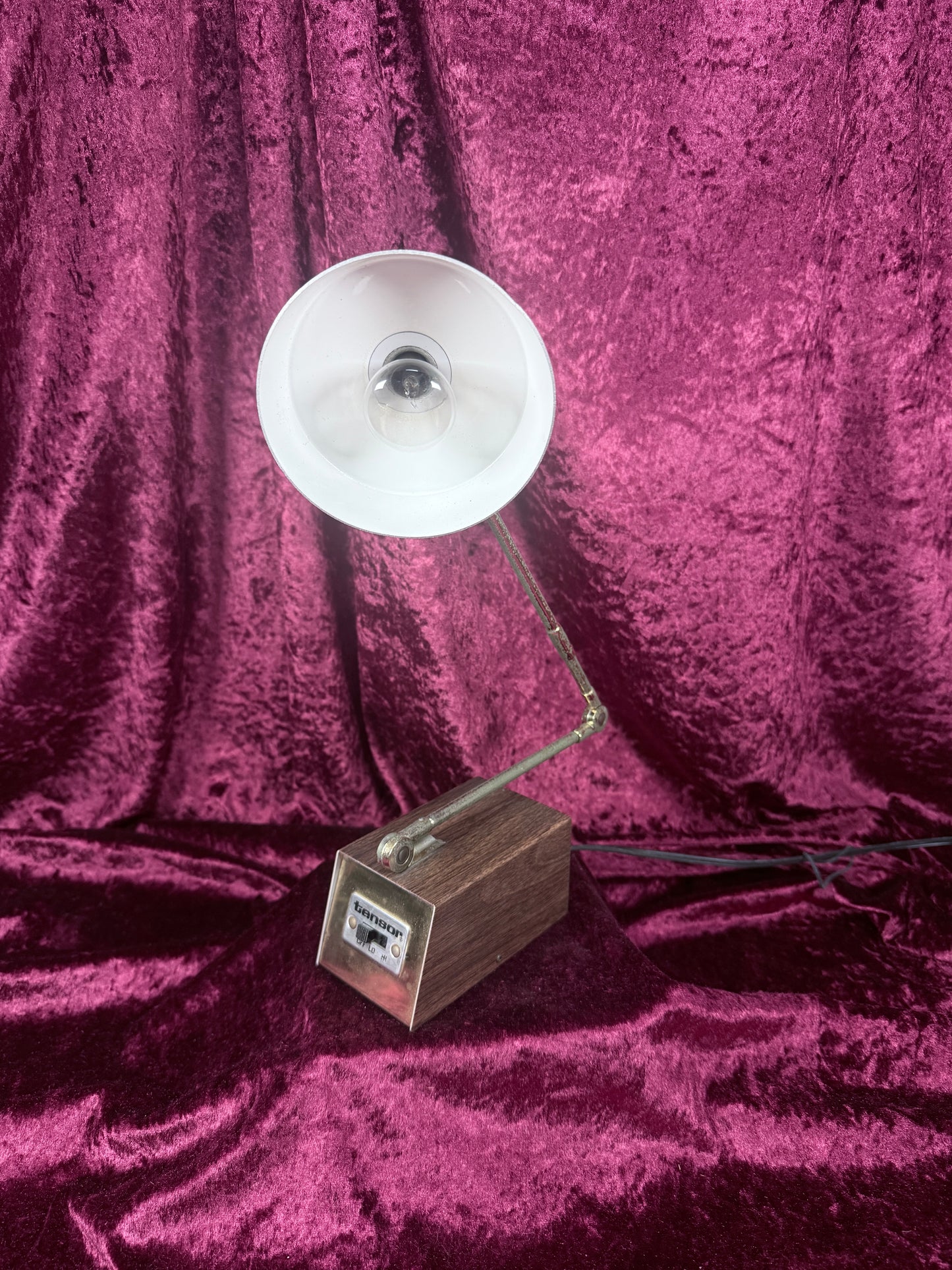 Vintage Tensor Portable Desk Lamp - Adjustable Gooseneck Faux Wood Grain Base