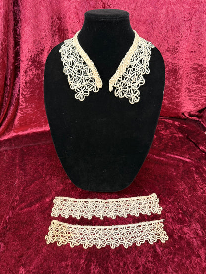 Vintage Lace Collar Set – Floral Openwork Detachable Trim