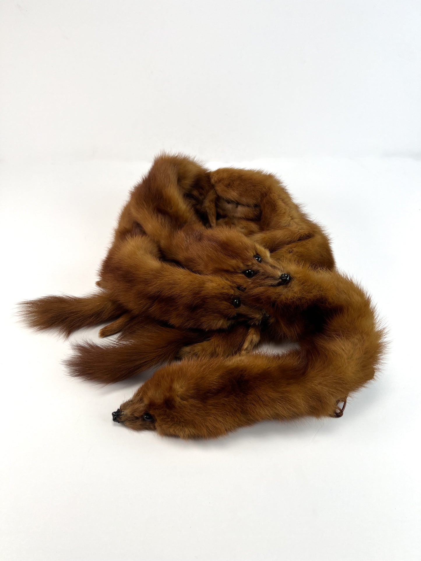 Vintage Accessories - Fur Shoulder Stole - 5 Red Foxes